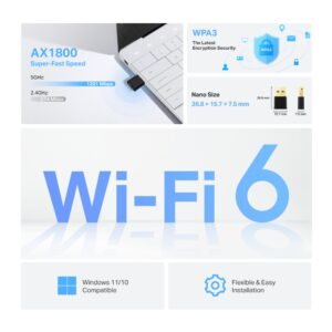 TP-Link Archer TX20U Nano | AX1800 Nano Wi-Fi 6 Wireless USB Adapter